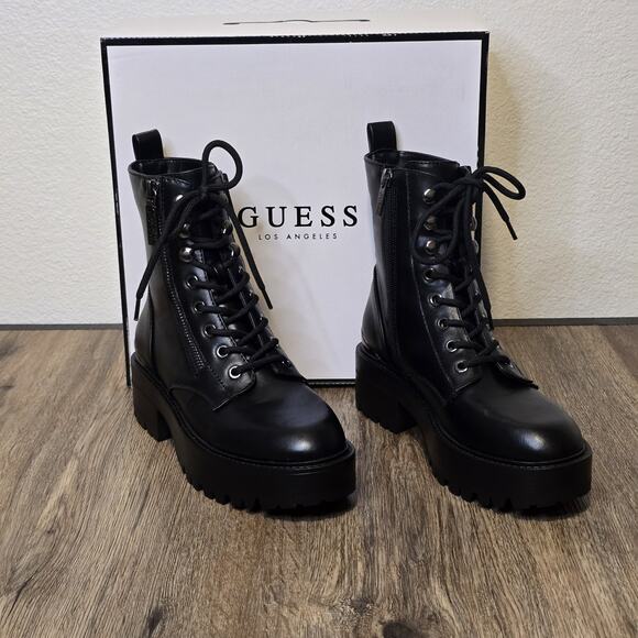 GUESS Women's Fearne Lug Sole Lace Up Bootie Size 6.5 - Picture 1 of 11